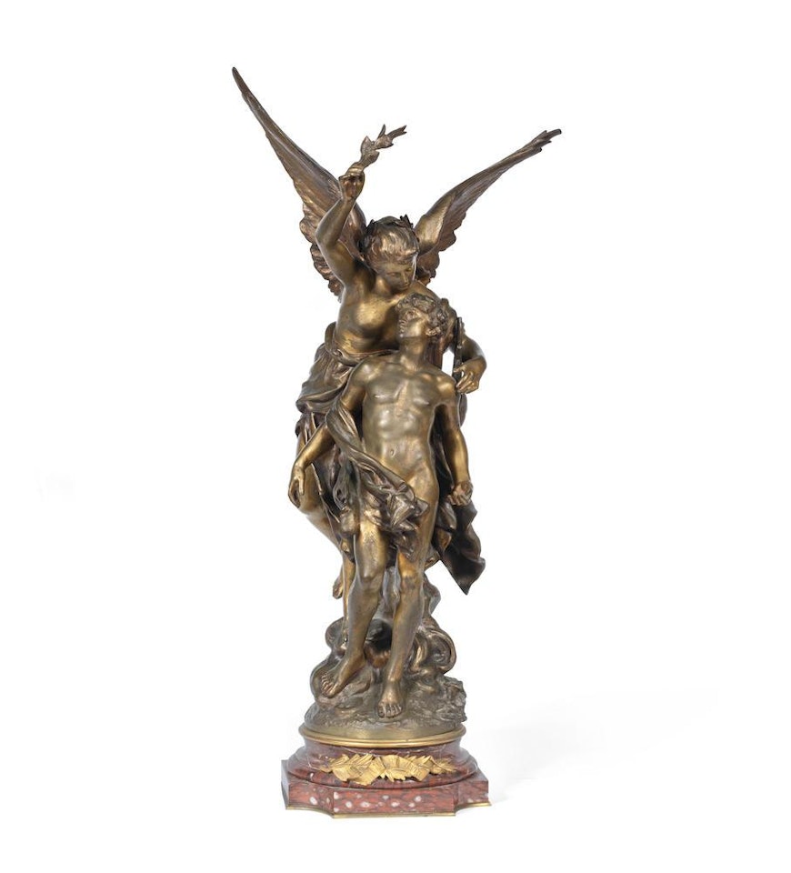 Figural group of 'L'Immortalie' by Mathurin Moreau