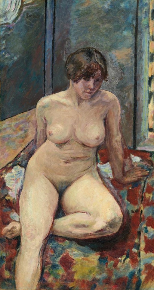 NU ASSIS, JAMBE PLIÉE by Pierre Bonnard