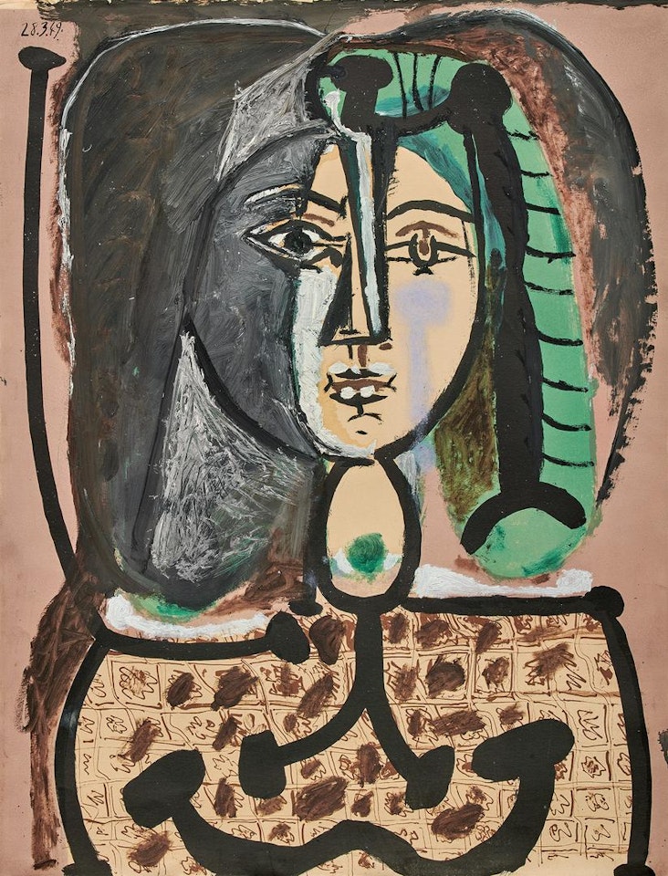 FEMME AU TABLIER by Pablo Picasso