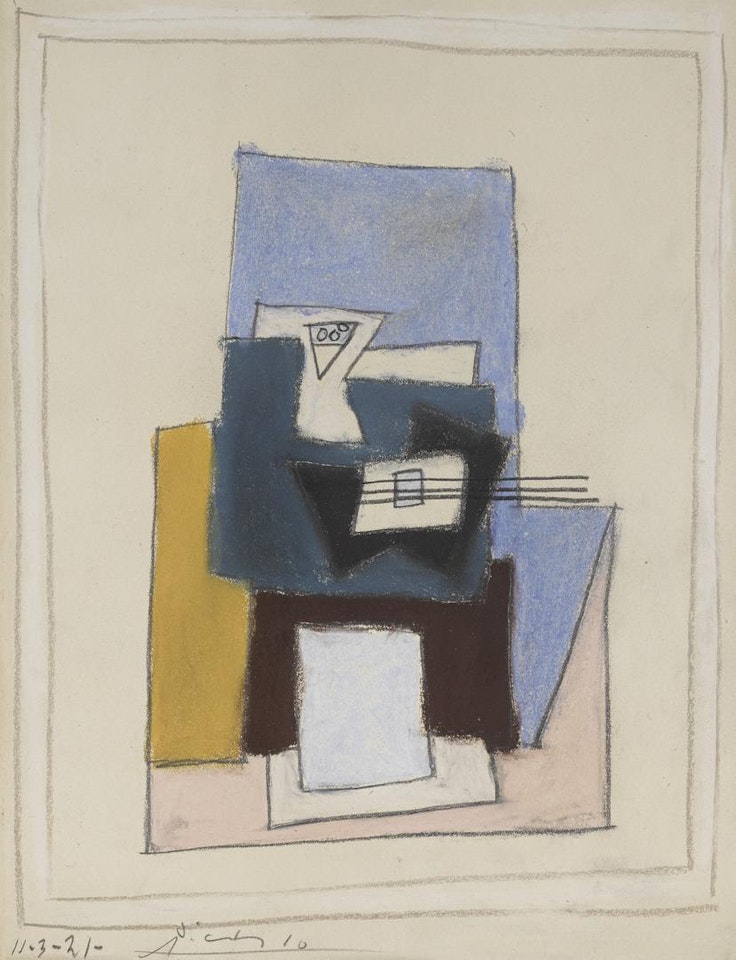 NATURE MORTE AVEC GUITARE ET COMPOTIER by Pablo Picasso