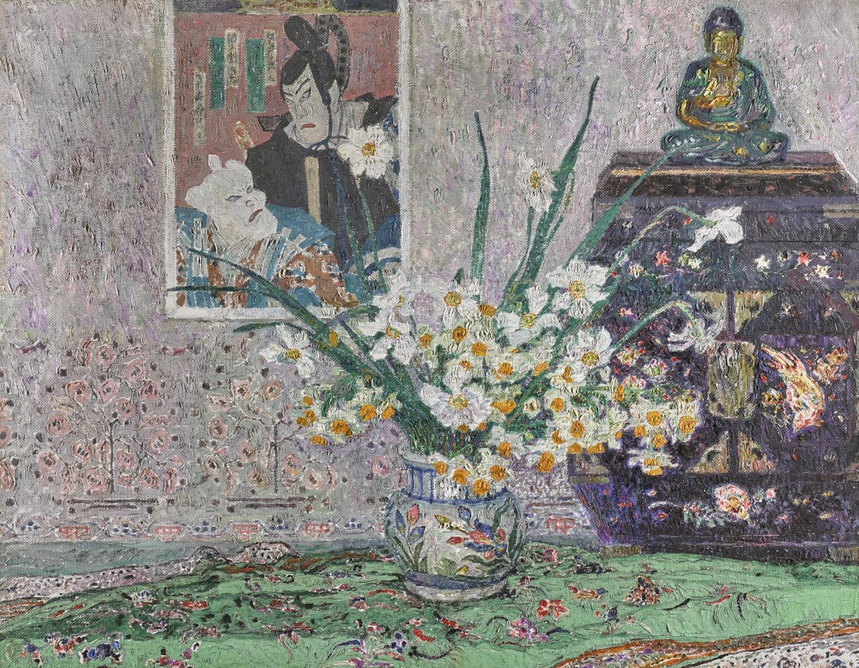 NATURE MORTE À L'ESTAMPE JAPONAISE by Leon de Smet