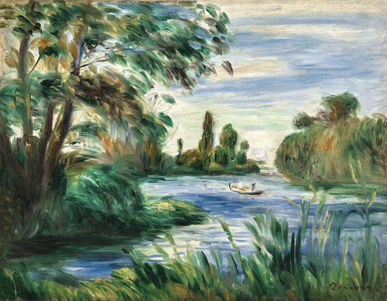 AU BORD DE LA RIVIÈRE (LA SEINE) by Pierre-Auguste Renoir