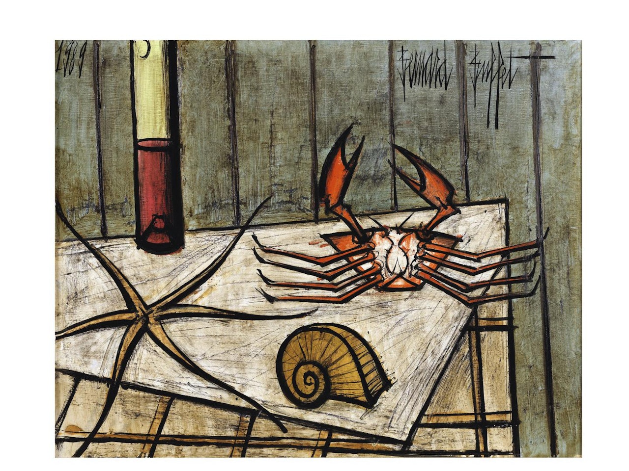 NATURE MORTE AU CRABE by Bernard Buffet