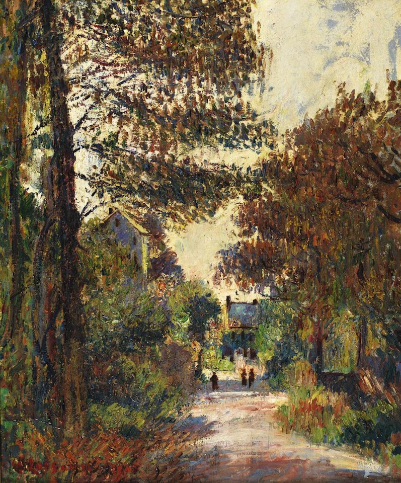 L'ENTREE D'UN VILLAGE EN AUTOMNE by Gustave Loiseau