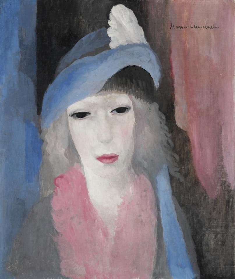 AUTOPORTRAIT AU COL ROSE by Marie Laurencin