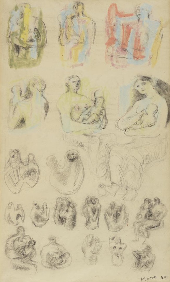 SHEET OF STUDIES by Henry Moore