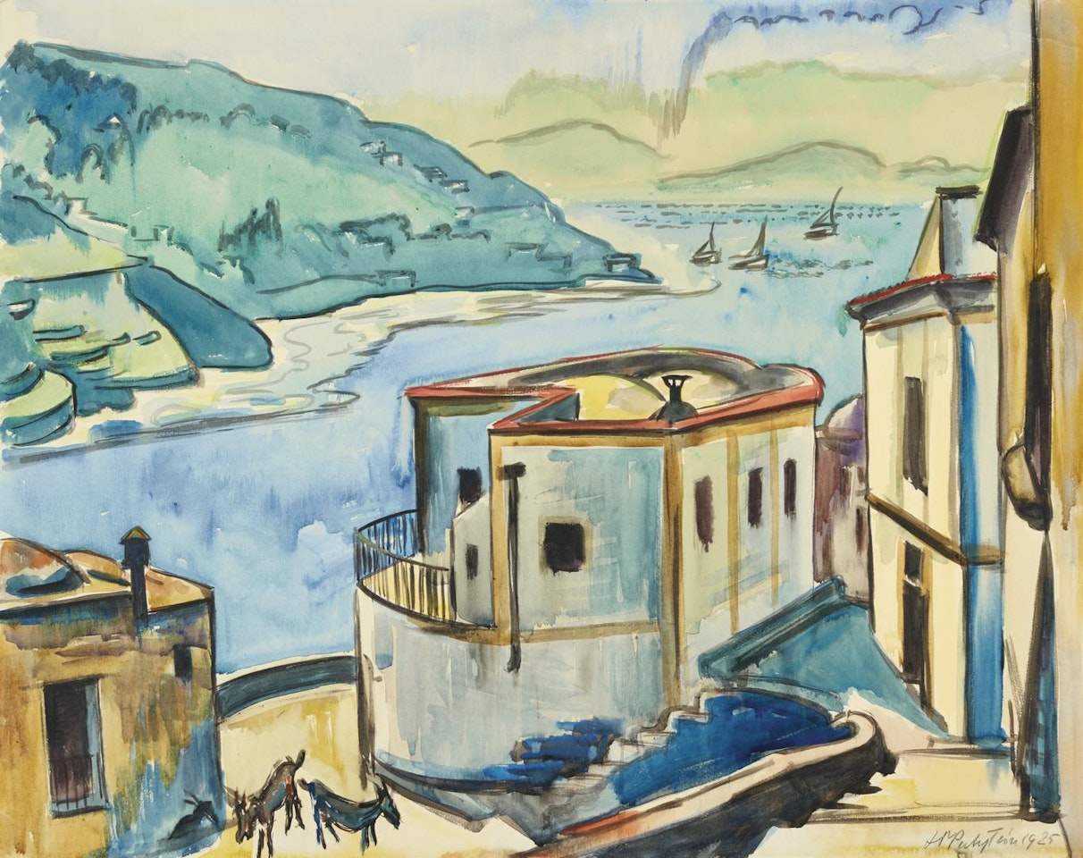 SÜDLICHER ORT AN DER KÜSTE (A PLACE ON THE SOUTHERN COAST) by Max Pechstein