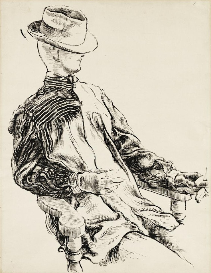DRAPED DUMMY - RECTO HEAD OF A YOUNG MAN - VERSO by George Grosz