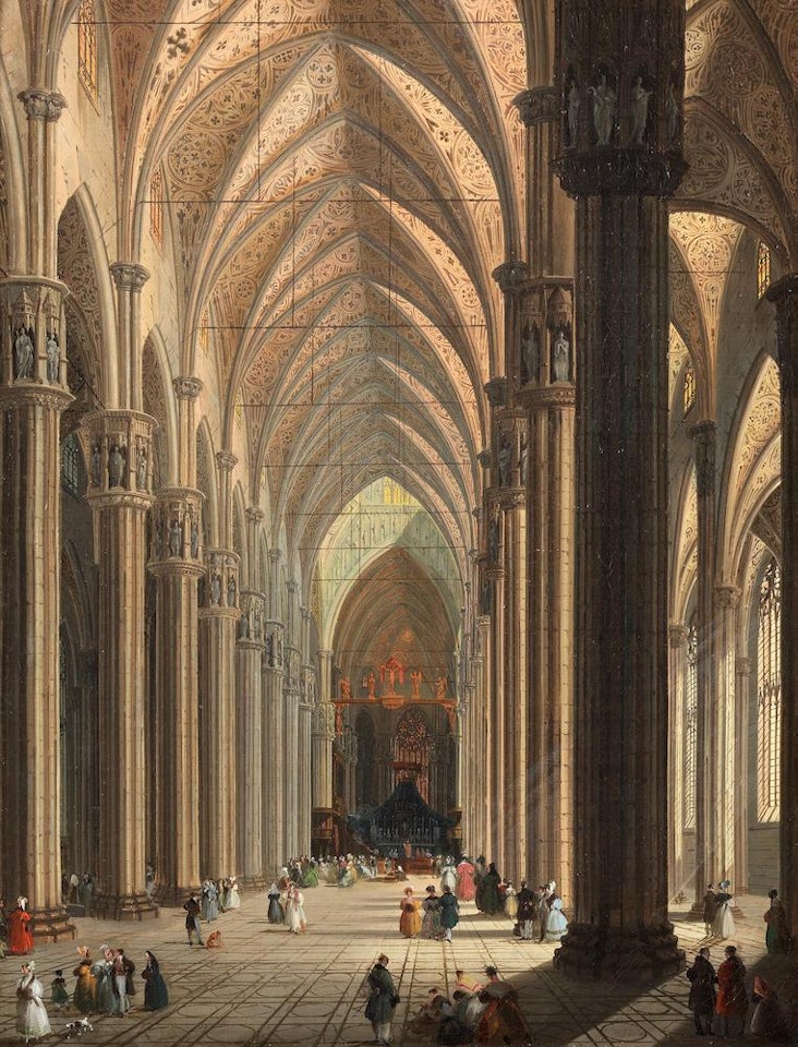 The nave of the Duomo, Milan, looking east by Giuseppe Bernardino Bison