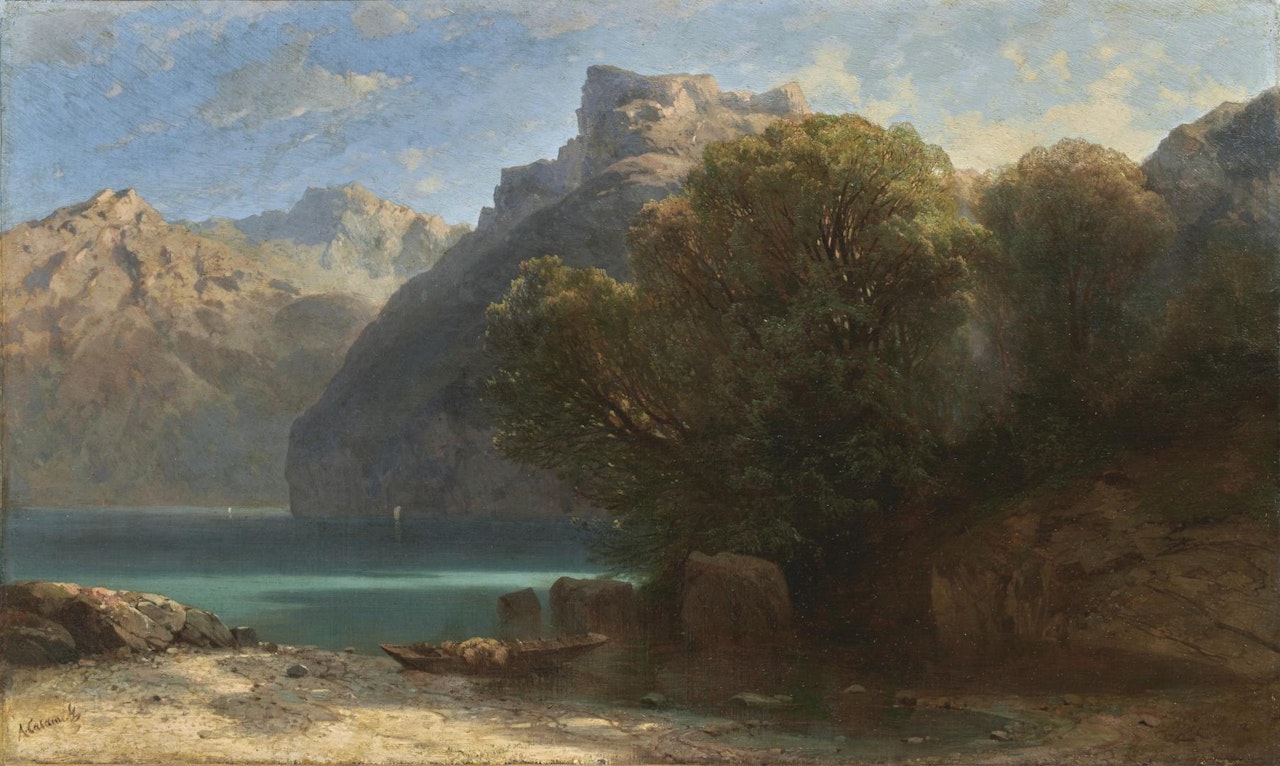 LAKE LUCERNE NEAR BRUNNEN by Alexandre Calame