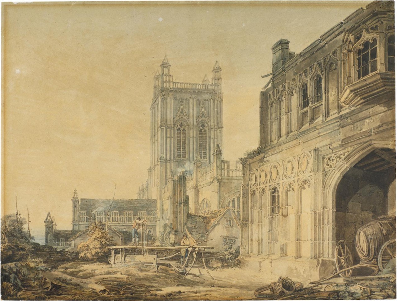 GREAT MALVERN PRIORY AND GATEHOUSE, WORCESTERSHIRE by Joseph Mallord William Turner