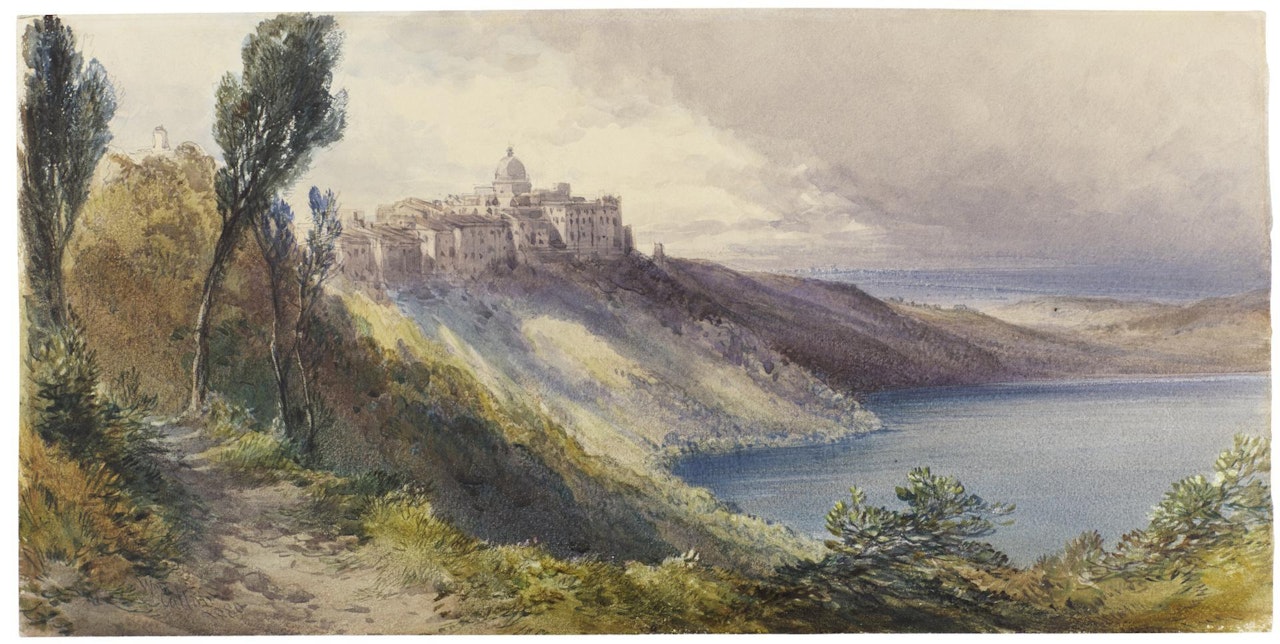 THE LAKE OF ALBANO AND CASTEL GANDOLFO, ITALY by William Callow