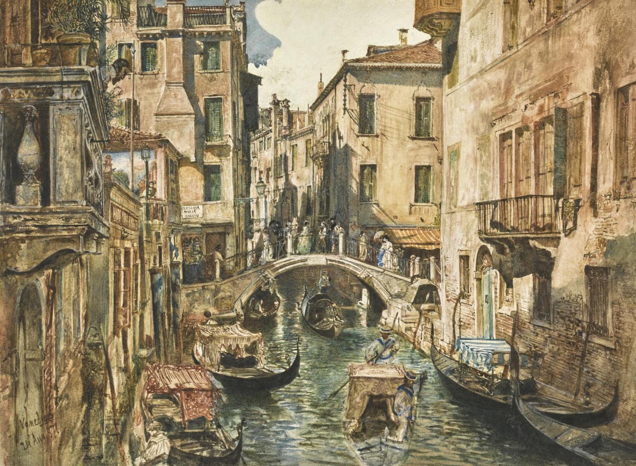 Canal in Venice by Rudolf von Alt