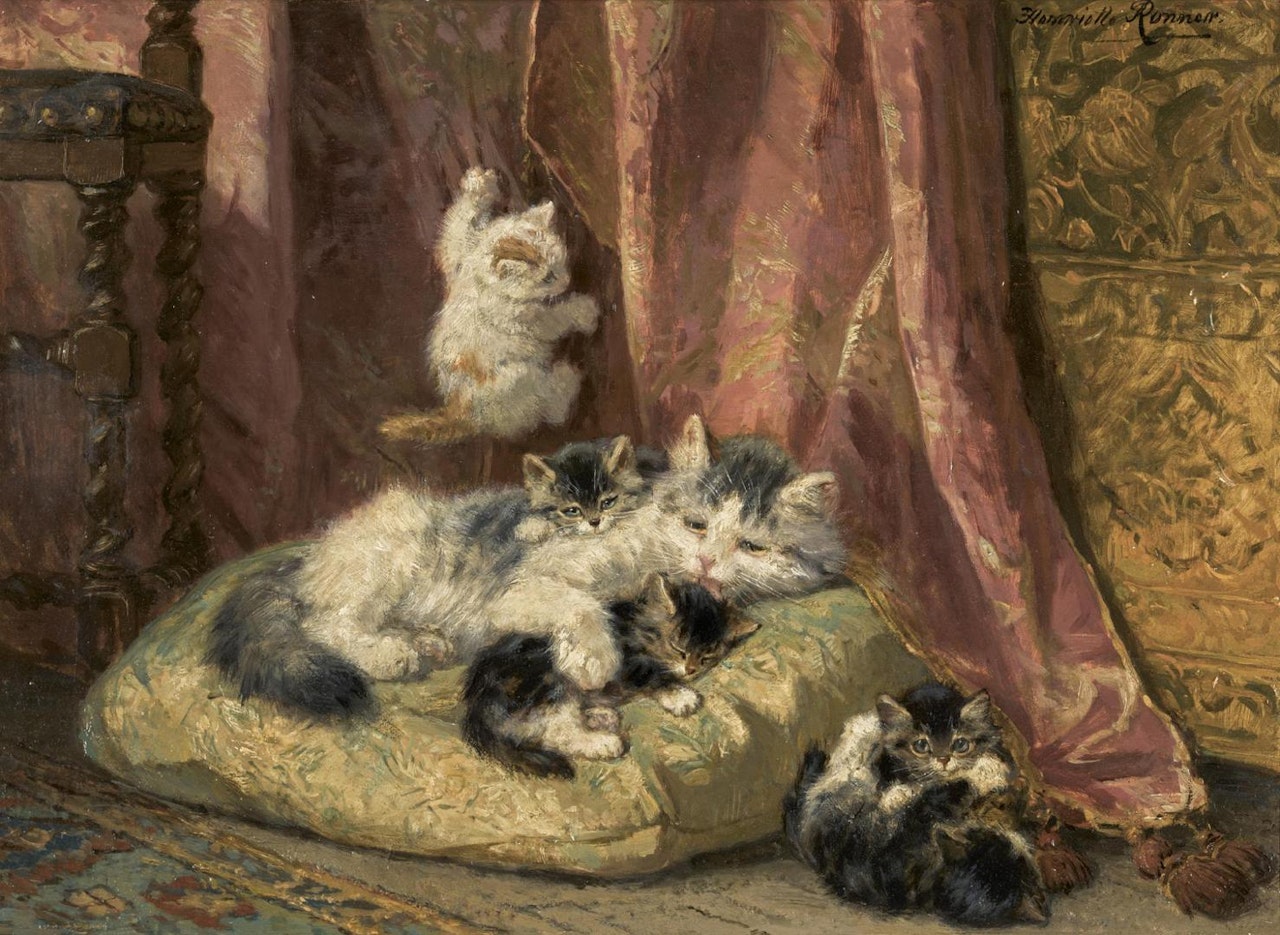 Kittens at Play by Henriette Ronner-Knip