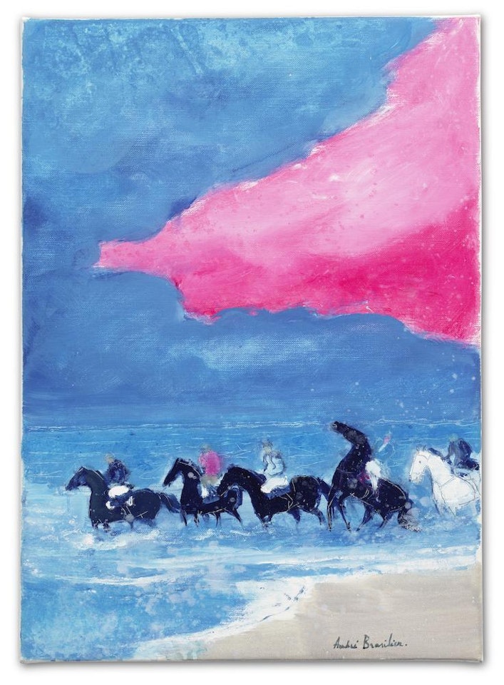 Cavalcade au ciel rose by André Brasilier