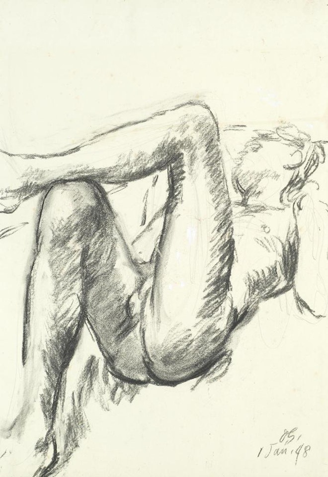 Paul Roche reclining by Duncan Grant