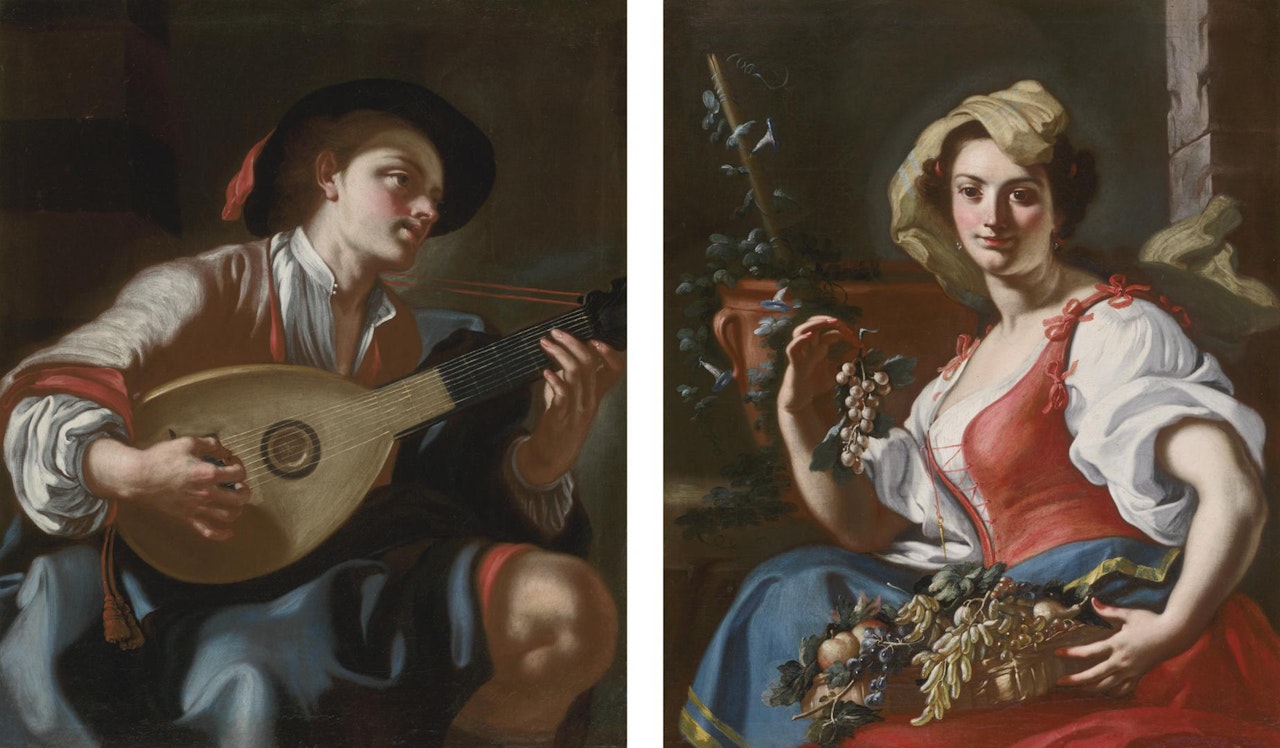 ALLEGORY OF SUMMER OR ALLEGORY OF MUSIC; ALLEGORY OF AUTUMM by Francesco de Mura