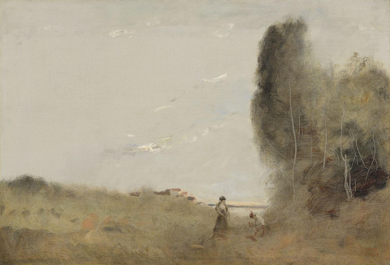 Le matin au bord de l'eau by Jean Baptiste Camille Corot