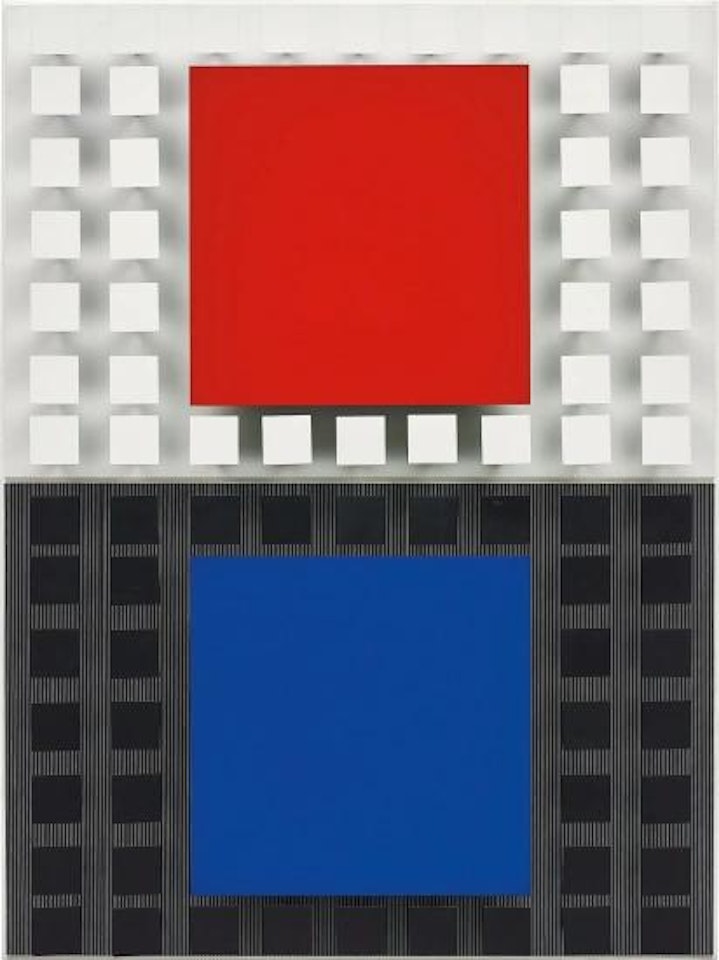 Azul con Rojo by Jesus Rafael Soto