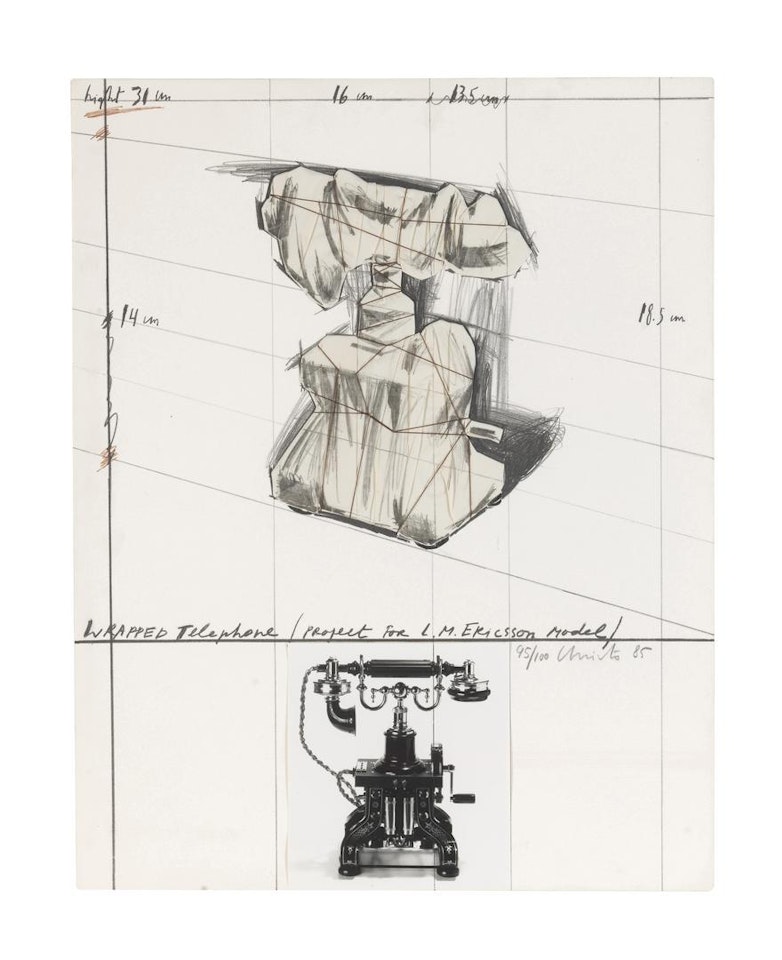 Wrapped Telephone, Project for L.M. Ericsson Model by Christo