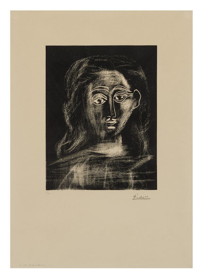 JACQUELINE AUX CHEVEUX FLOUS, EN BUSTE (B. 1091; BA. 1295) by Pablo Picasso