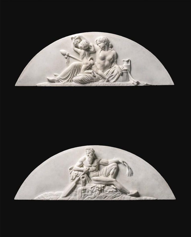 THE RIVER TIGRIS AND BACCHANTE AND SATYR by Bertel Thorwaldsen and Workshop