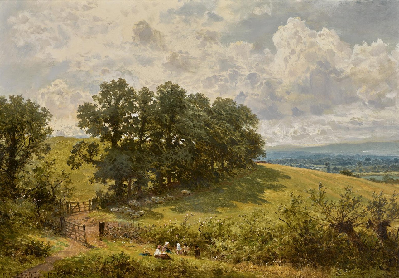 Hedge Row Elms at Hillocks Green by Benjamin Williams Leader