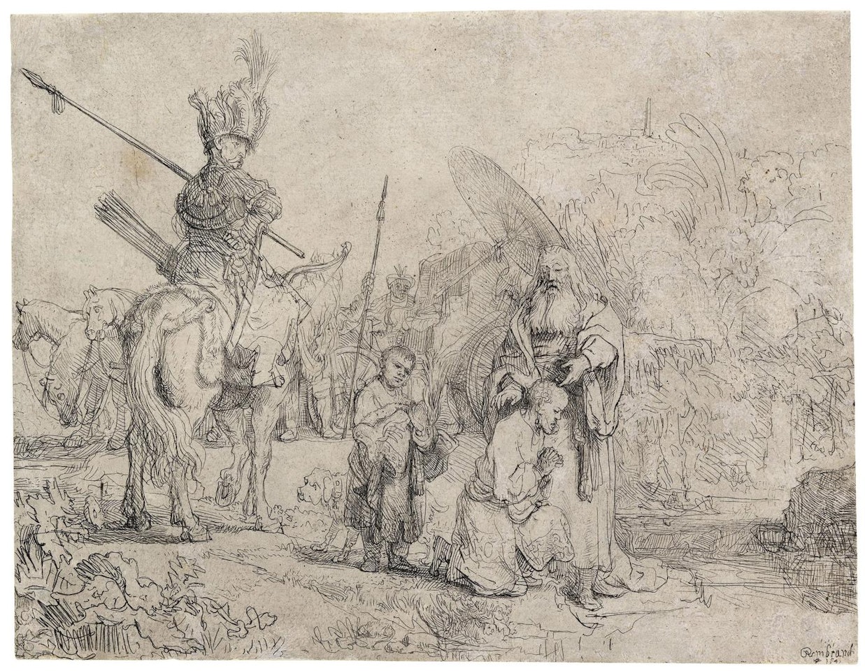 The Baptism of the Eunuch by Attributed to Rembrandt Harmensz van Rijn