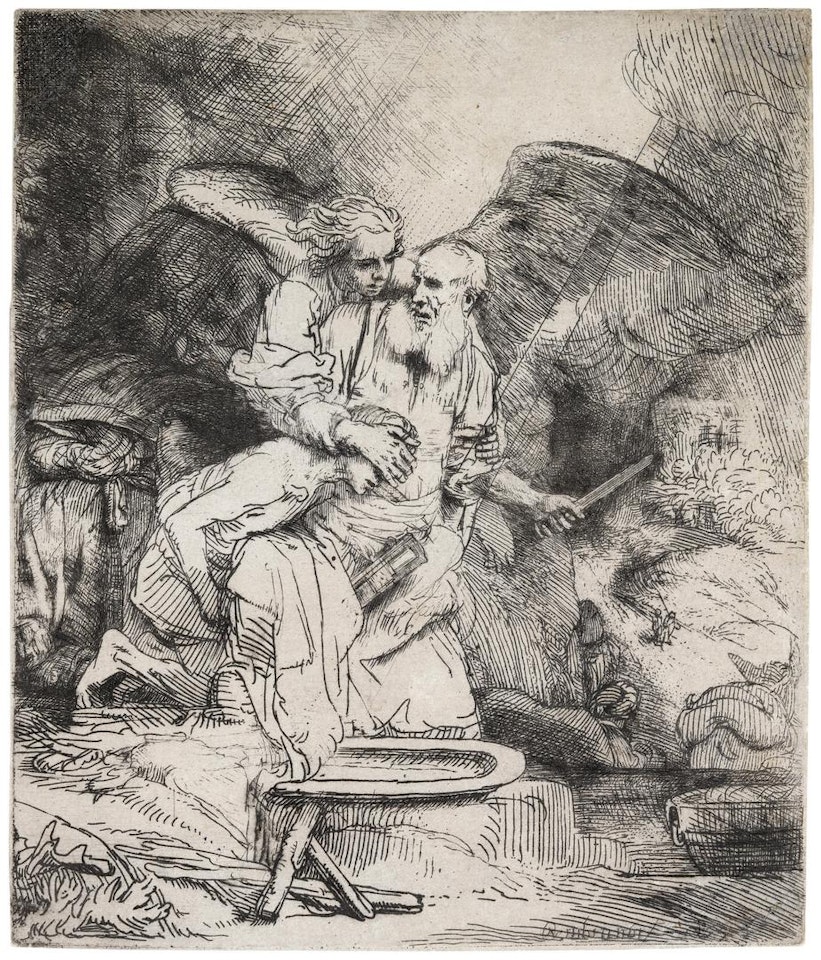 Abraham’s Sacrifice by Attributed to Rembrandt Harmensz van Rijn