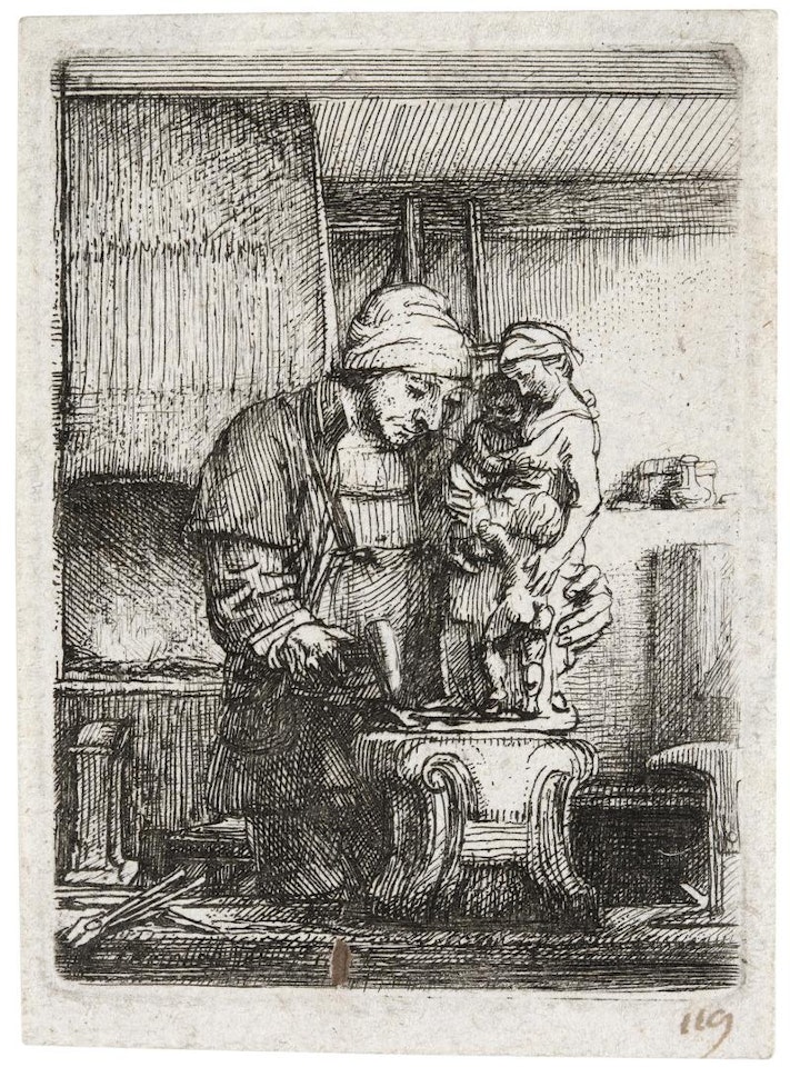 The Goldsmith by Attributed to Rembrandt Harmensz van Rijn