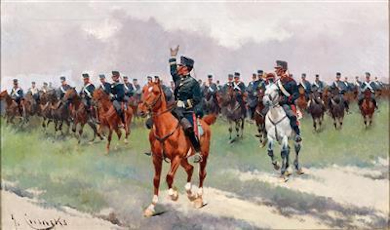 The Cavalry Approaches by Jose Cusachs Y Cusachs