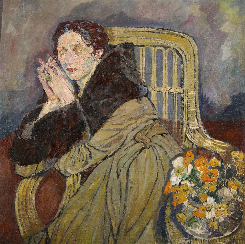 Frau mit Pelzkragen by Mela Muter