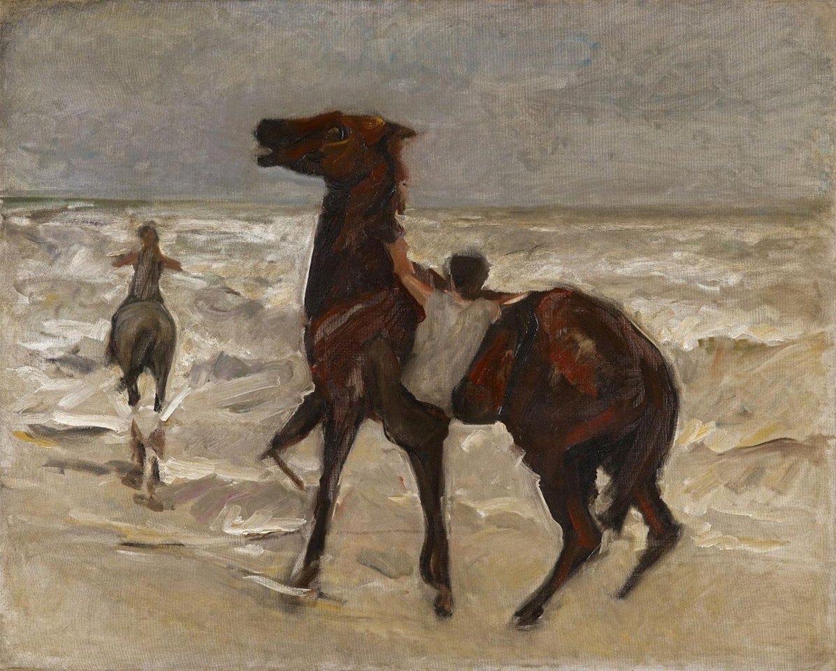 Pferdeknechte am Strand by Max Liebermann