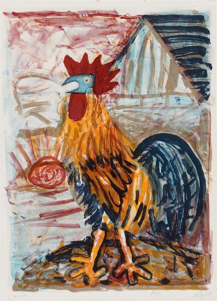 Hahn (vor der Scheune) by Otto Dix
