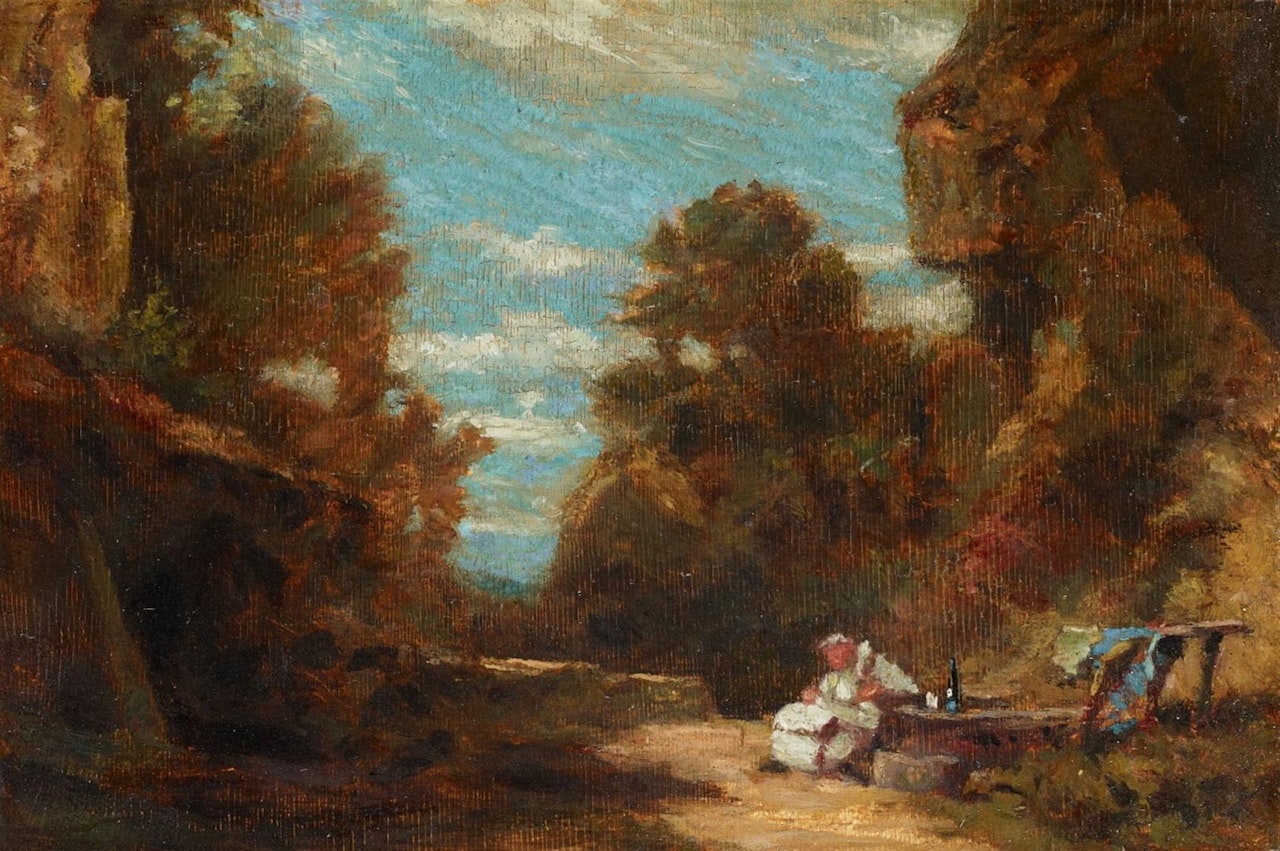 Monk in a Rocky Landscape by Carl Spitzweg