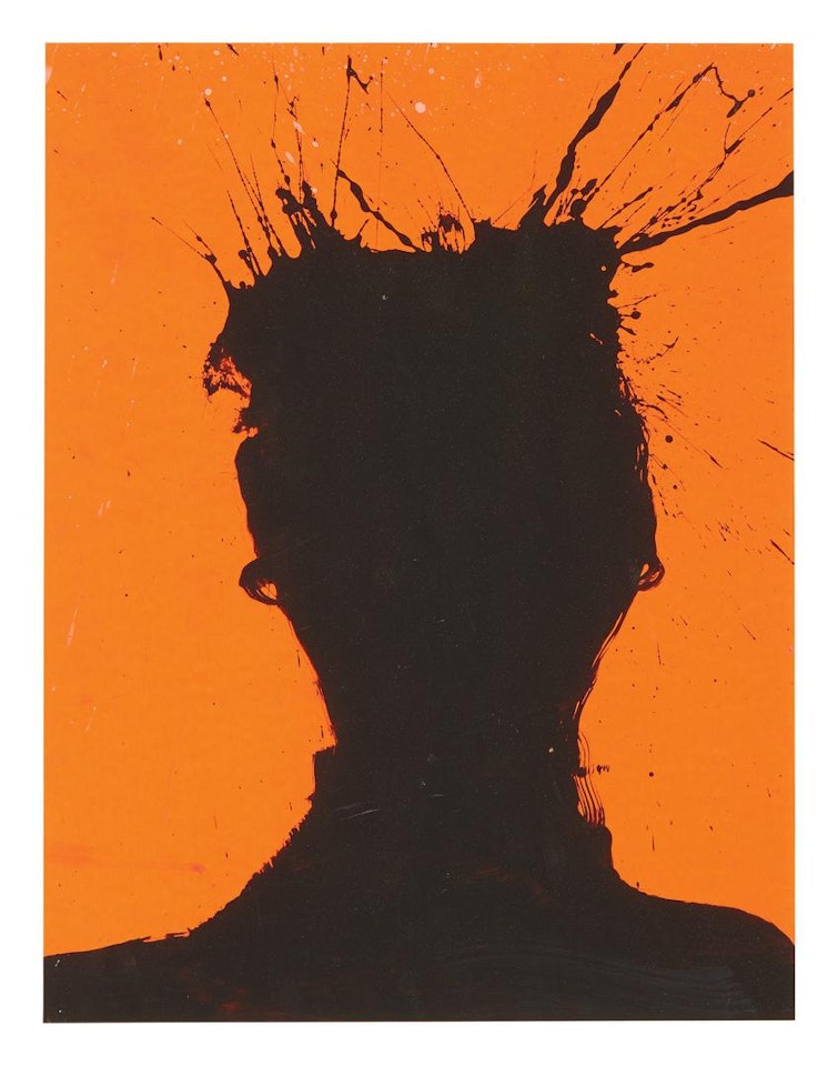 SHADOW HEAD PORTRAIT (RED) by Richard Hambleton