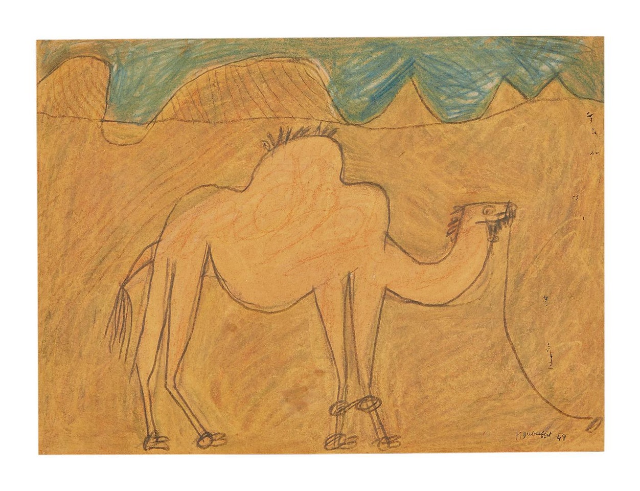CHAMEAU ENTRAVÉ AU DÉSERT [CAMEL TIED UP IN THE DESERT] by Jean Dubuffet