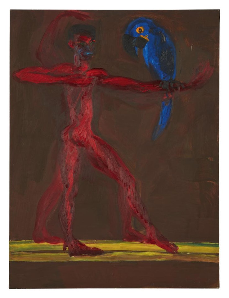 MAN AND PARROT by Rainer Fetting