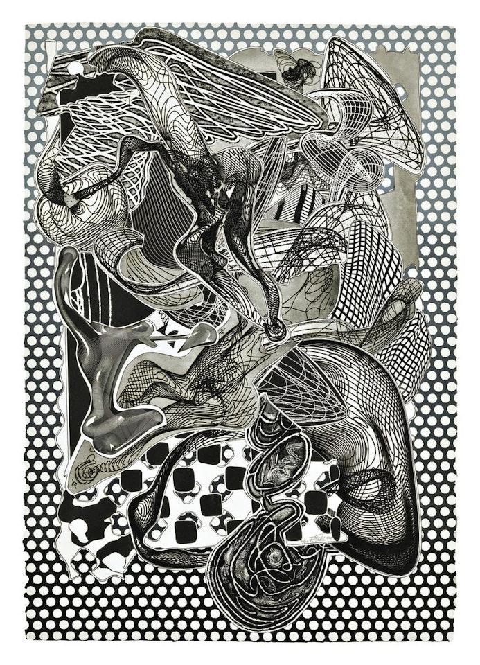 RIALLARO (BLACK AND WHITE) (AXSOM 232A) by Frank Stella