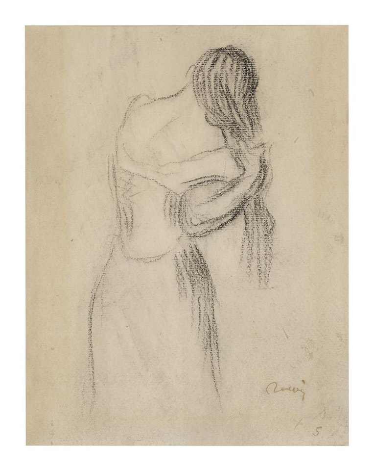 FEMME SE COIFFANT (FRAGMENT) by Pierre-Auguste Renoir