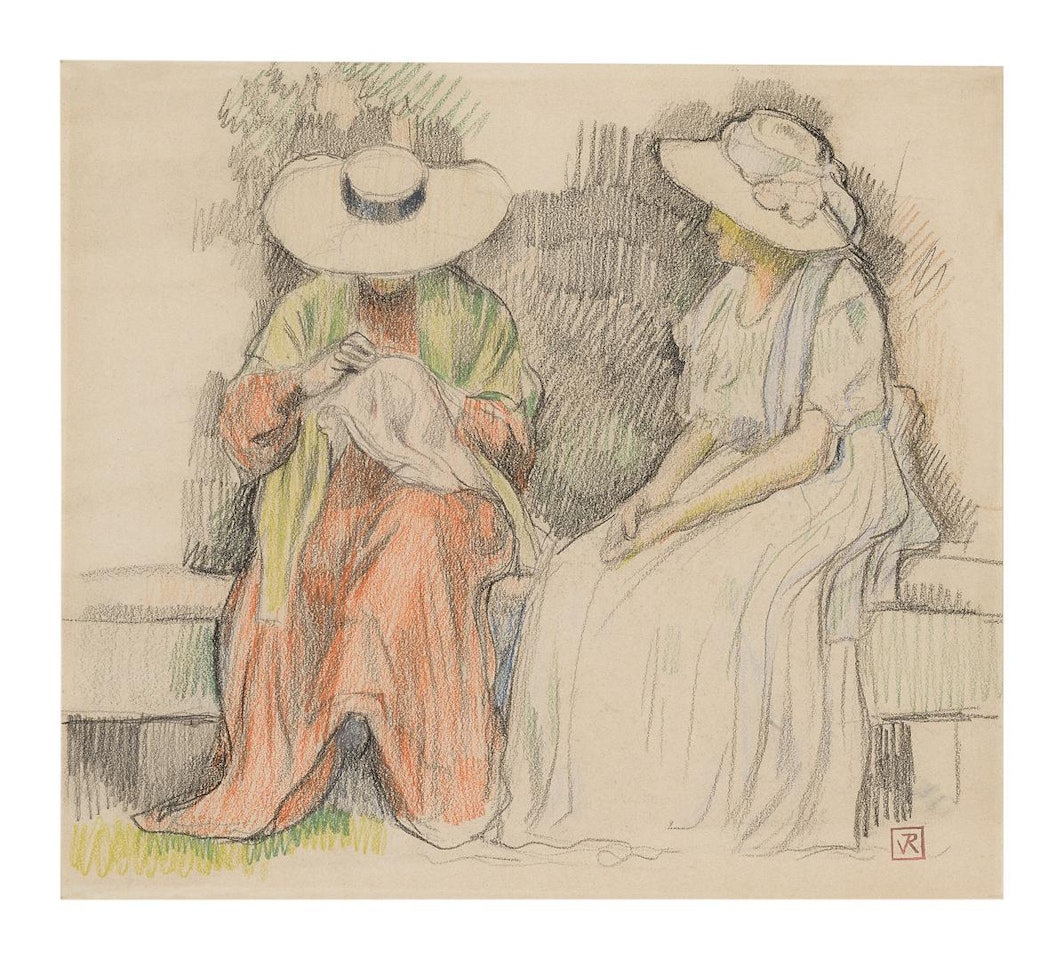 DEUX FEMMES (ÉTUDE POUR LA TERRASSE) by Theo van Rysselberghe