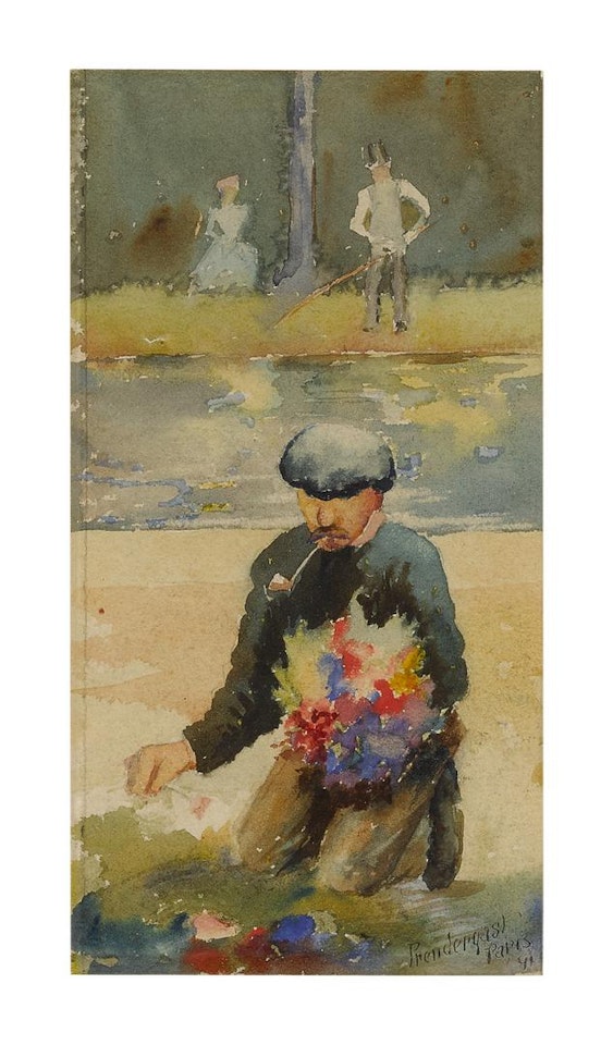 UNTITLED (KNEELING MAN) by Maurice Prendergast
