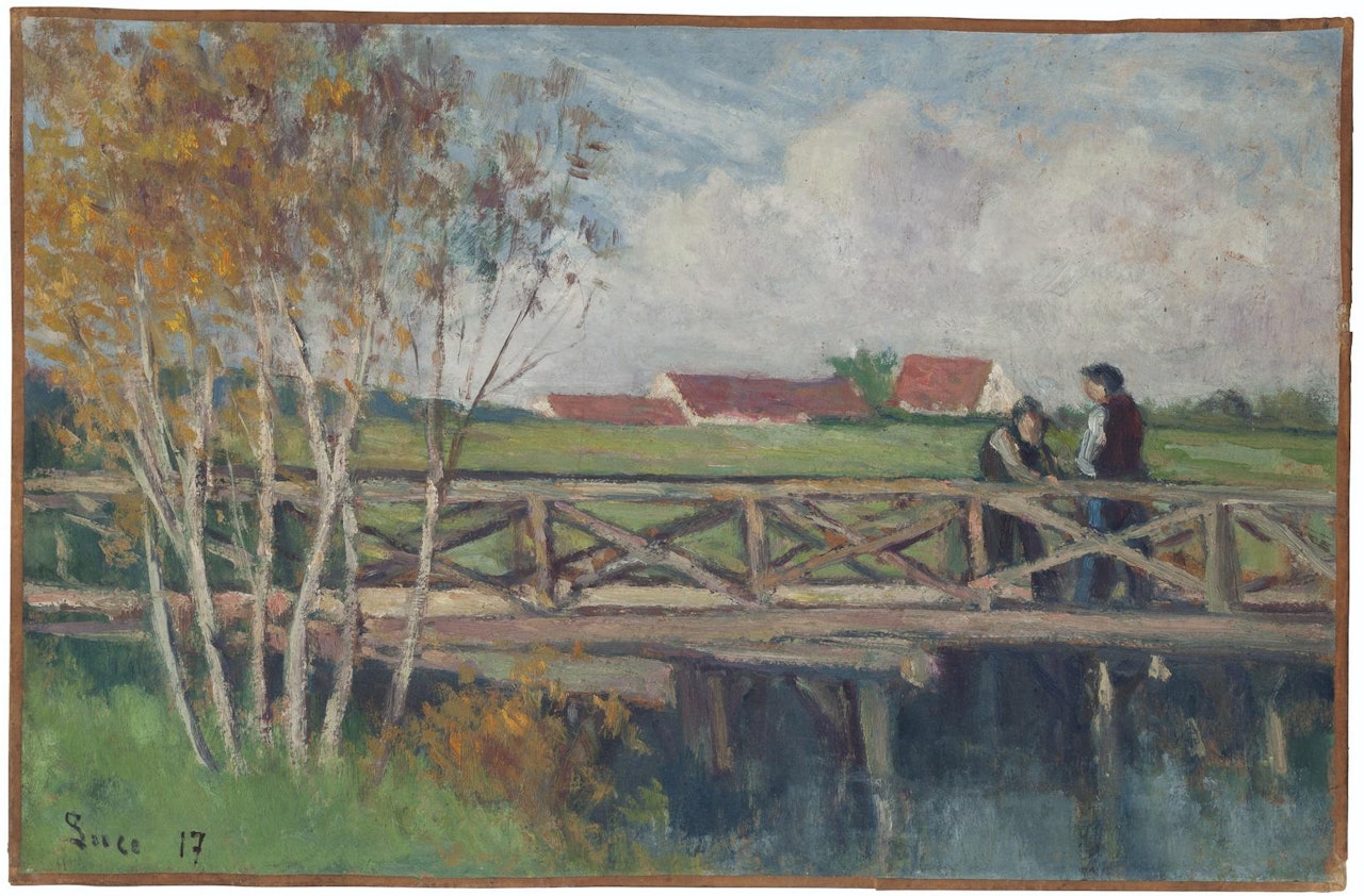 Le Pont d'Herville, Le Petit Bras de Seine by Maximilien Luce