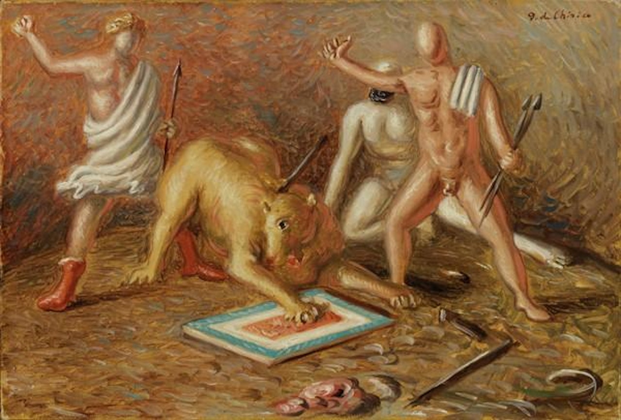 Combattimento di gladiatori con la belva by Giorgio de Chirico