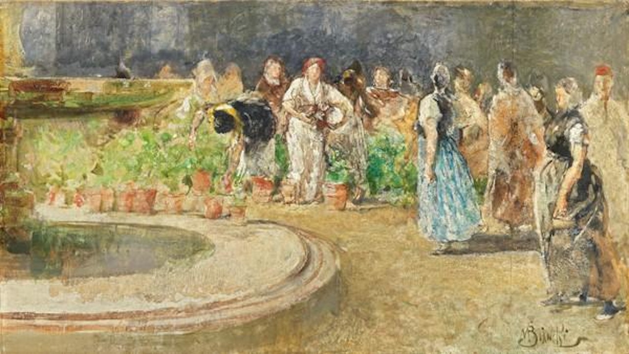 Il mercato dei fiori by Mose Bianchi