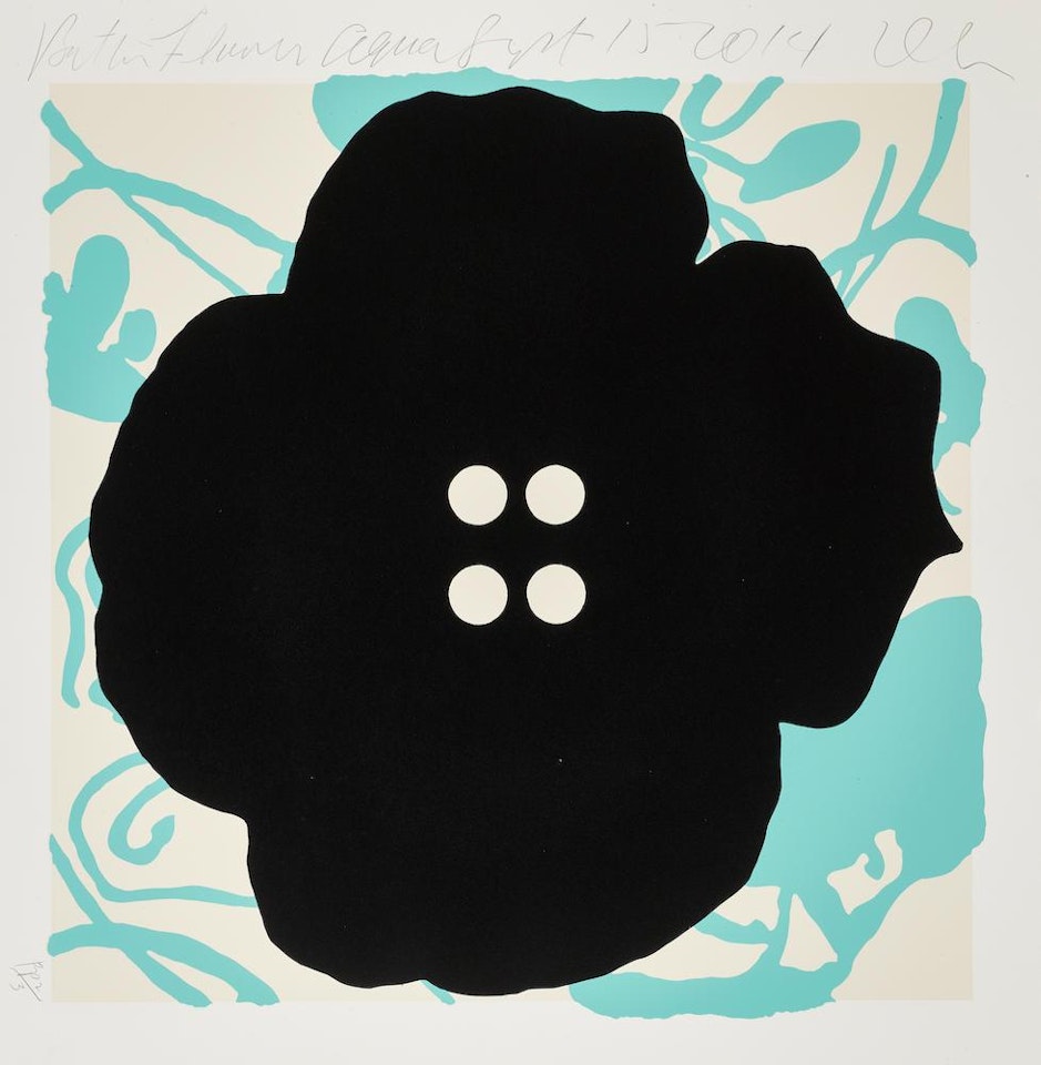 Button Flower Aqua, Sept. 15, , 2014 by Donald Sultan