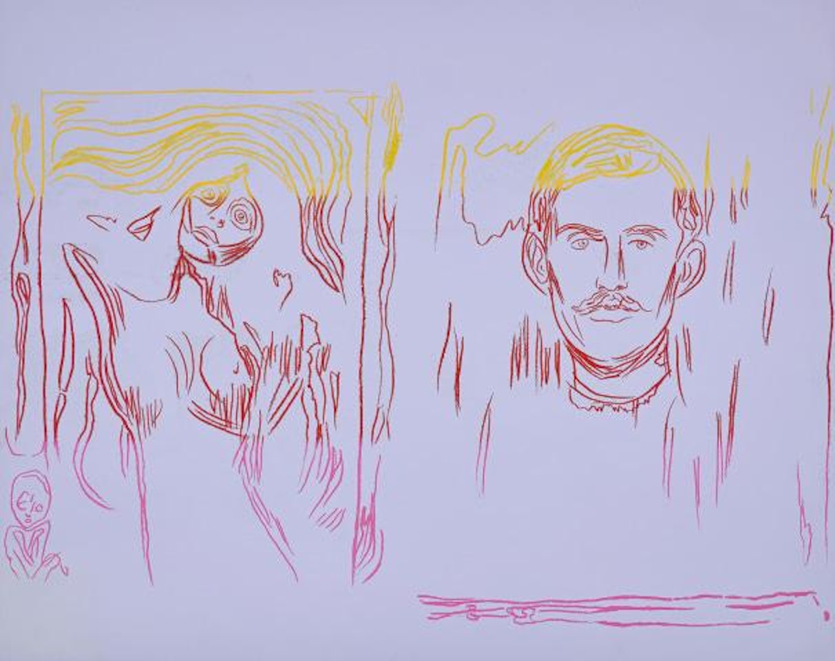 Madonna & Self-Portrait with Skeleton Arm (after Munch) by Andy Warhol