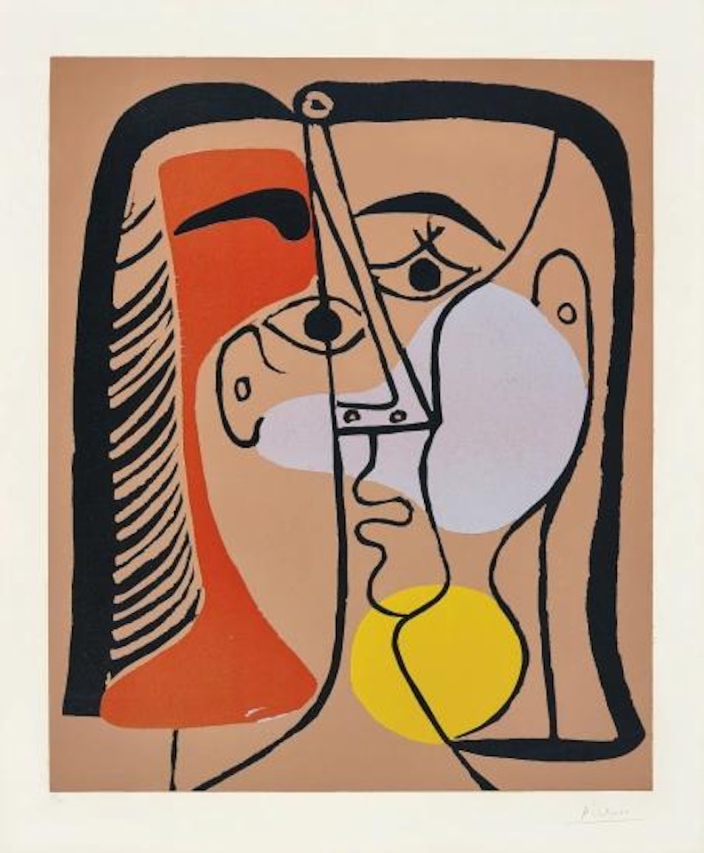 Portrait de Jacqueline au cheveux lisses (Portrait of Jacqueline with Smooth Hair) by Pablo Picasso