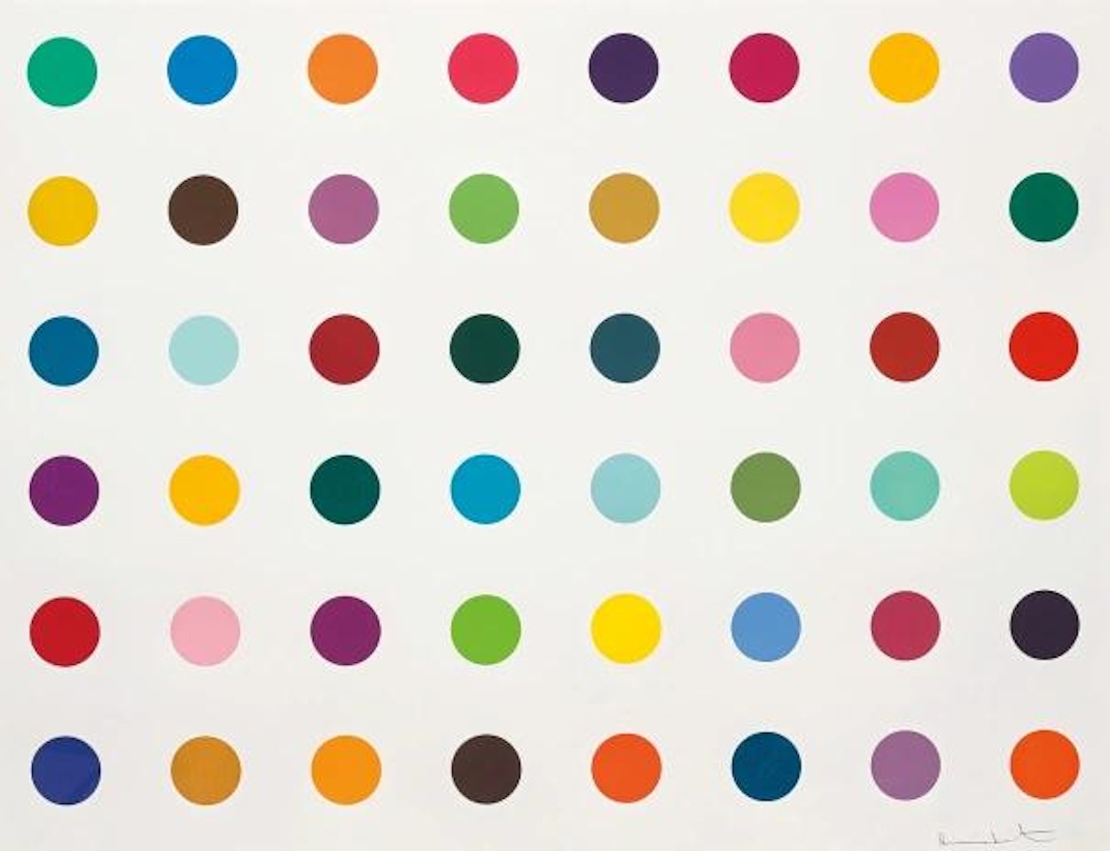 Fluoroiodobenzene, from 12 Woodcut Spots by Damien Hirst