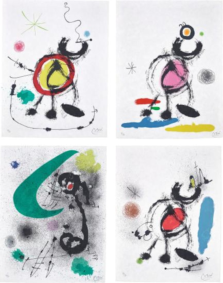 Oiseau migrateur (Migratory Bird): four plates by Joan Miró